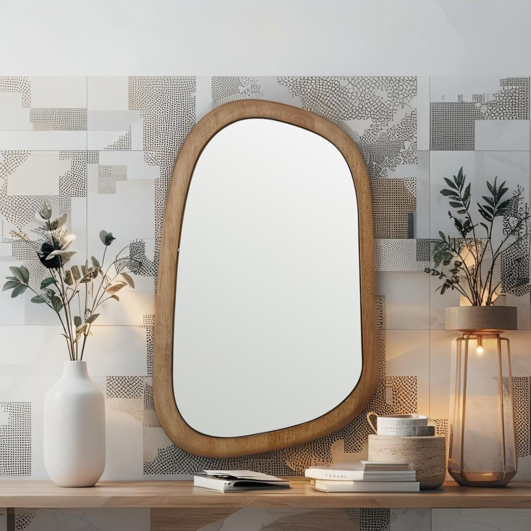 Veda Organic Wood Wall Mirror 40cm x 62cm