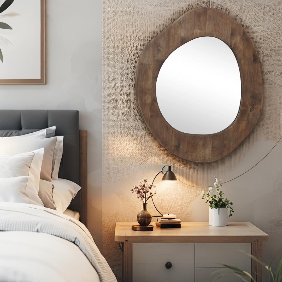 Tanith Organic Wood Wall Mirror 54cm x 65cm