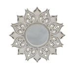 Chantelle Ornate Fleur Round Mirror White 80cm