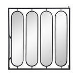 Seetha Swivel Black Metal Mirror - Industrial Panel Design 91cm