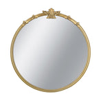 Leila Rococo Round Ornate Gold Mirror