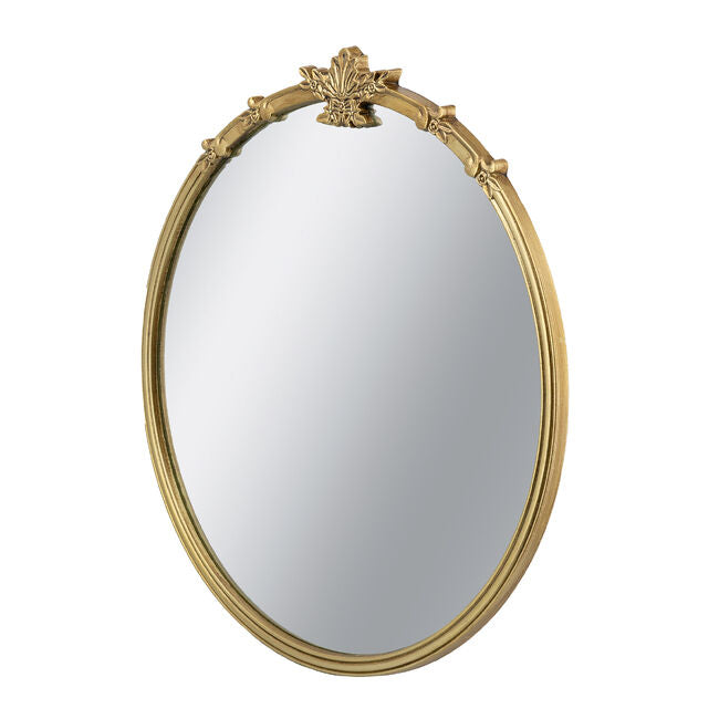 Leila Rococo Round Ornate Gold Mirror