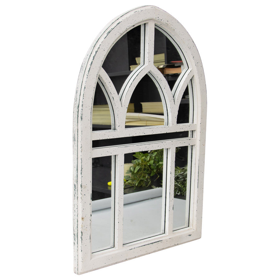 Seraphina French Provincial Gothic Arch Wall Mirror White 53cm x 81cm