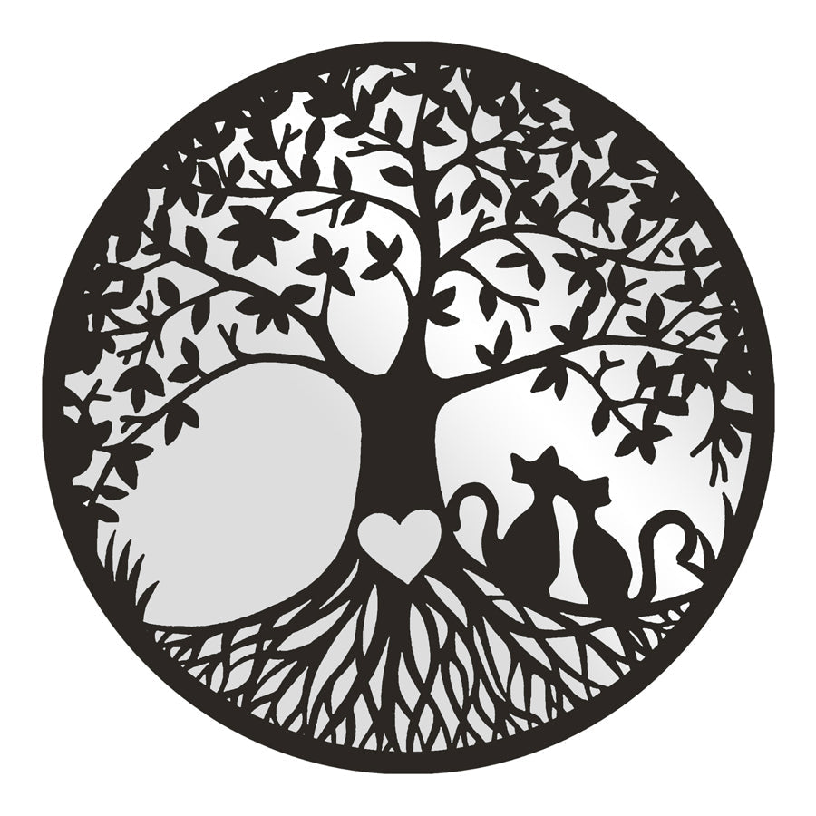 Arboré Tree of Life & Cats Mirror Wall Art 50cm