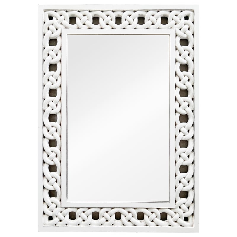 Savoy Braid-Frame Wall Mirror White 60cm x 85cm