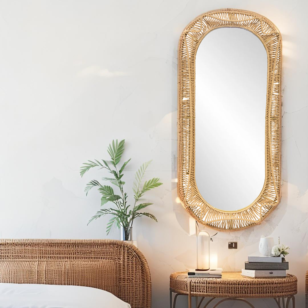 Miles Hamptons Oval Weave Mirror 50cm x 100cm