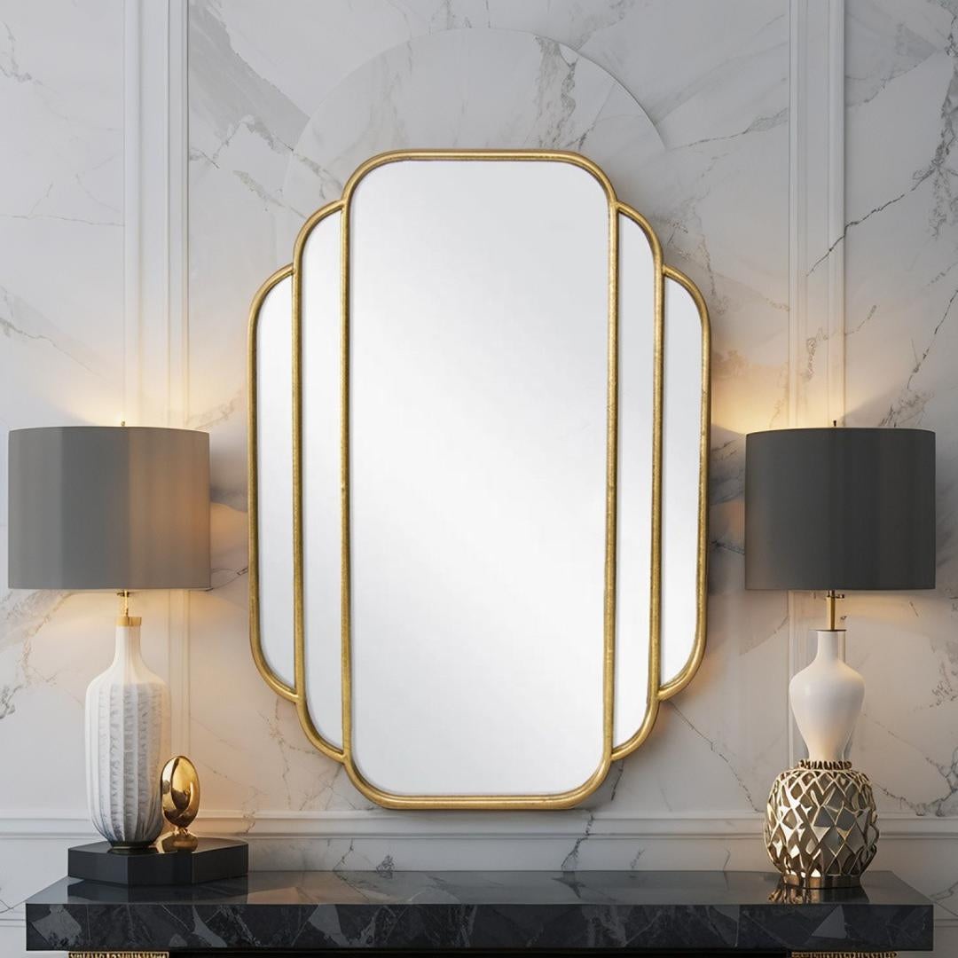Aura Fan Mirror Gold 63.5cm x 90cm