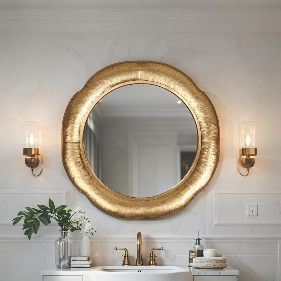 Palais Round Gold Wall Mirror 80cm
