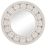 Valencia Ornate Carved Wall Mirror White Gold 80cm