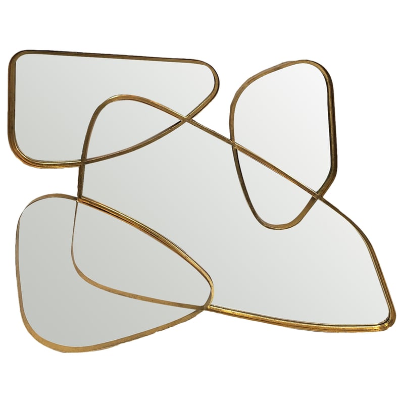 Solara Asymmetric Wall Mirror Gold 94cm x 70cm