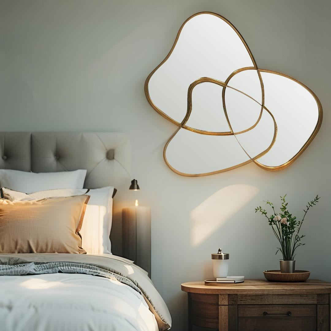 Elysia Asymmetric Wall Mirror Gold 72cm x 75cm