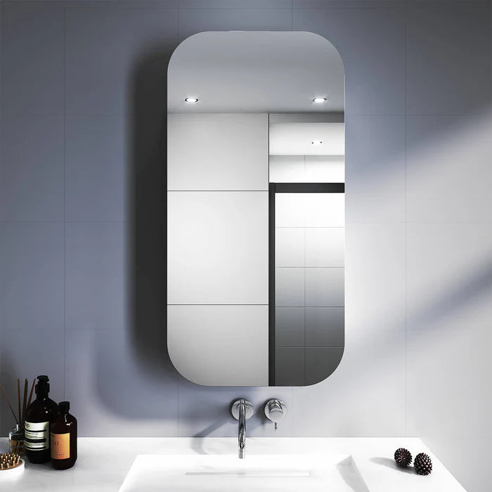Elegant Showers Soft Rectangle Mirror Cabinet White AQC01-W-A+AQC01-W-B
