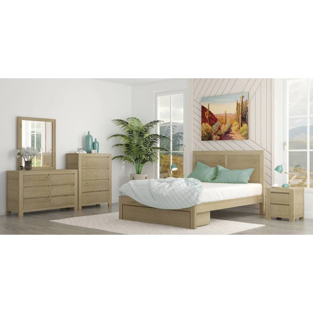 Grevillea Pine Wood Brushed Smoke Dresser Mirror 100cm x 100cm