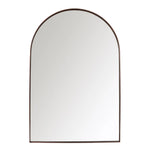 Arched mirror with a bronze frame on a white background