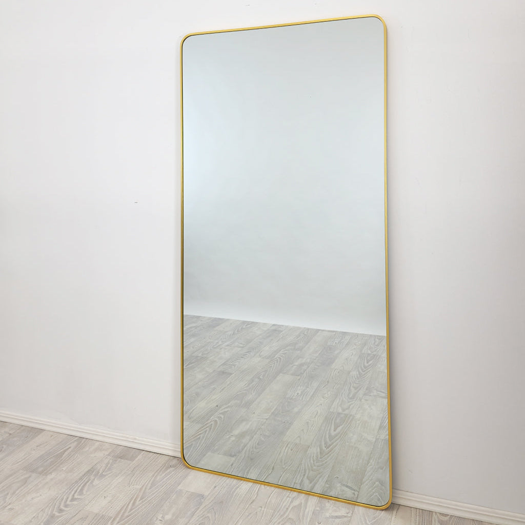 Eliza Gold Metal Rectangular Floor Mirror