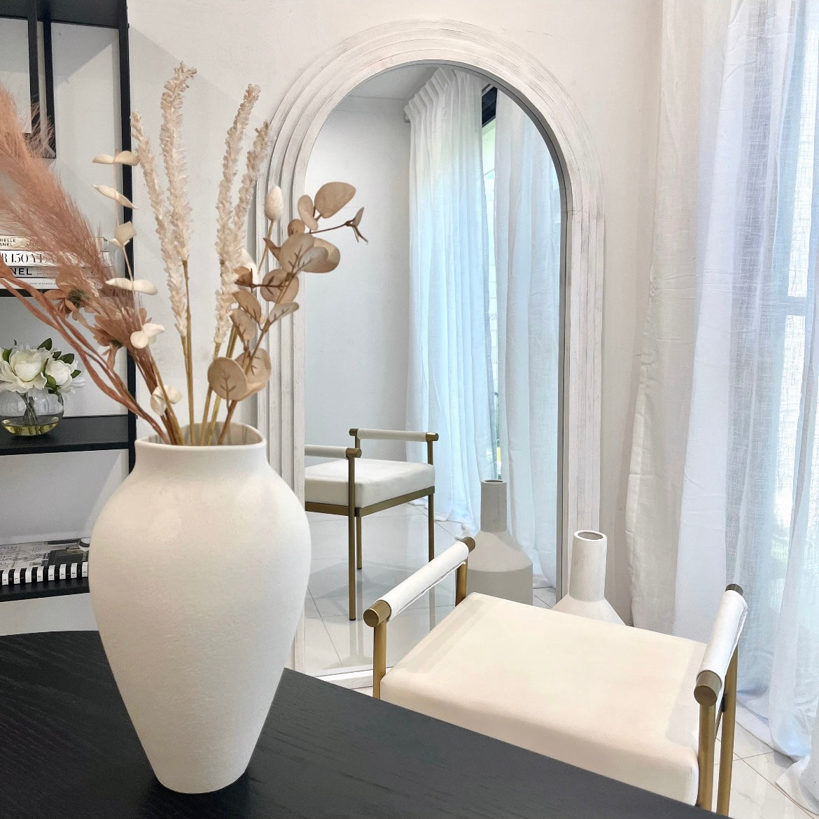 Sierra Arch Step Floor Mirror Beach White 100cm x 180cm