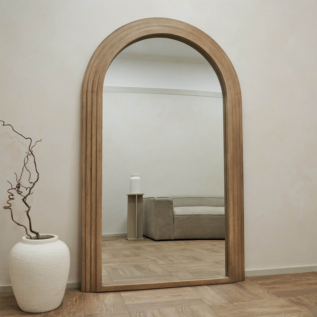 Sierra Arch Step Oak Floor Mirror 100cm x 180cm – Mirror Space Australia