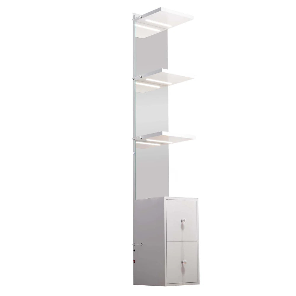 Vanitii Celina Vanity Bookshelf with Mirror White