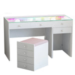 Vanitii Diana Vanity Desk Pro with RGB LED Lighting and Stool