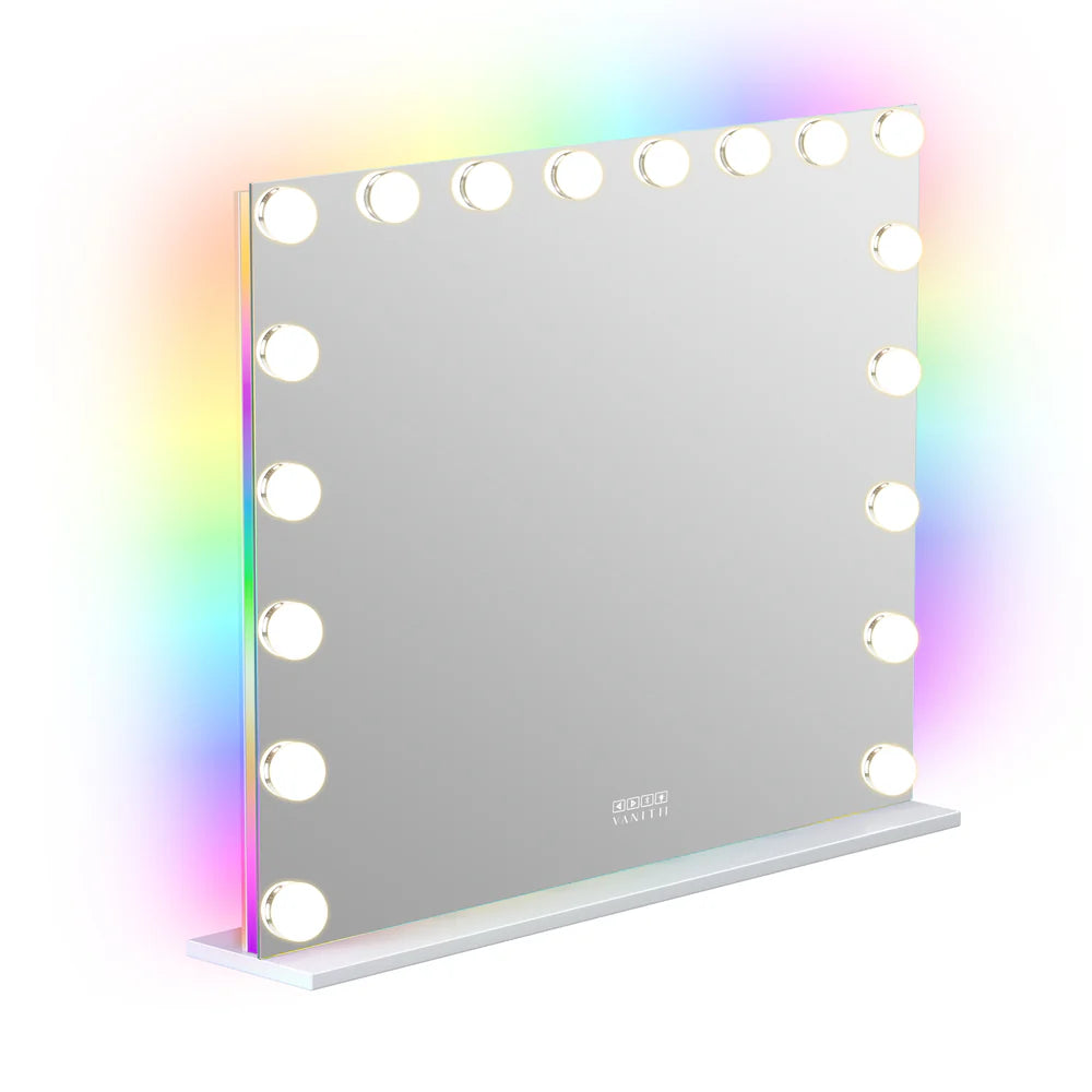 Vanitii Mary Hollywood Mirror with RGB and Bluetooth Speaker 80cm x 58cm