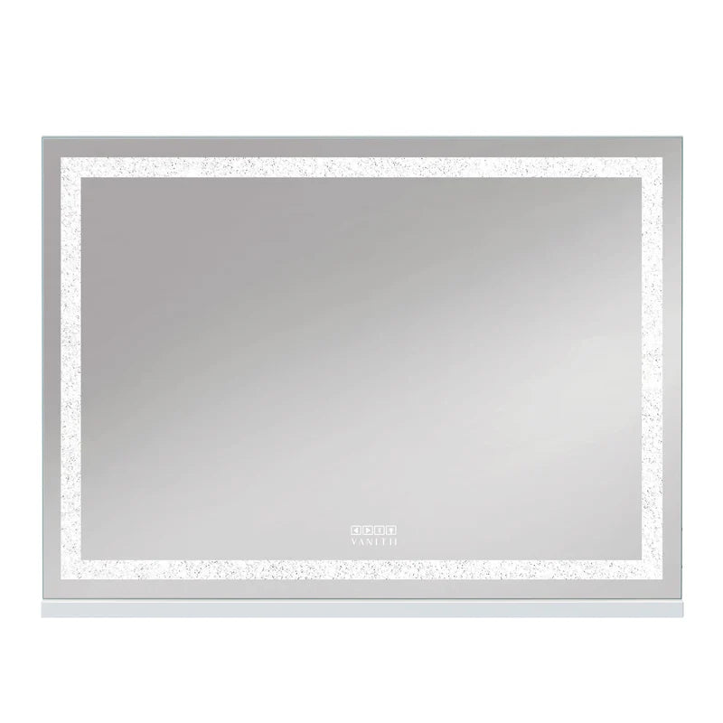 Vanitii Hollywood LED strip music mirror VNT-8058-CrystalBT-WHT