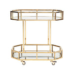 Cafe Light & Living Cafe Lighting and Living Brooklyn Mirrored Bar Cart Gold | 31047 31047