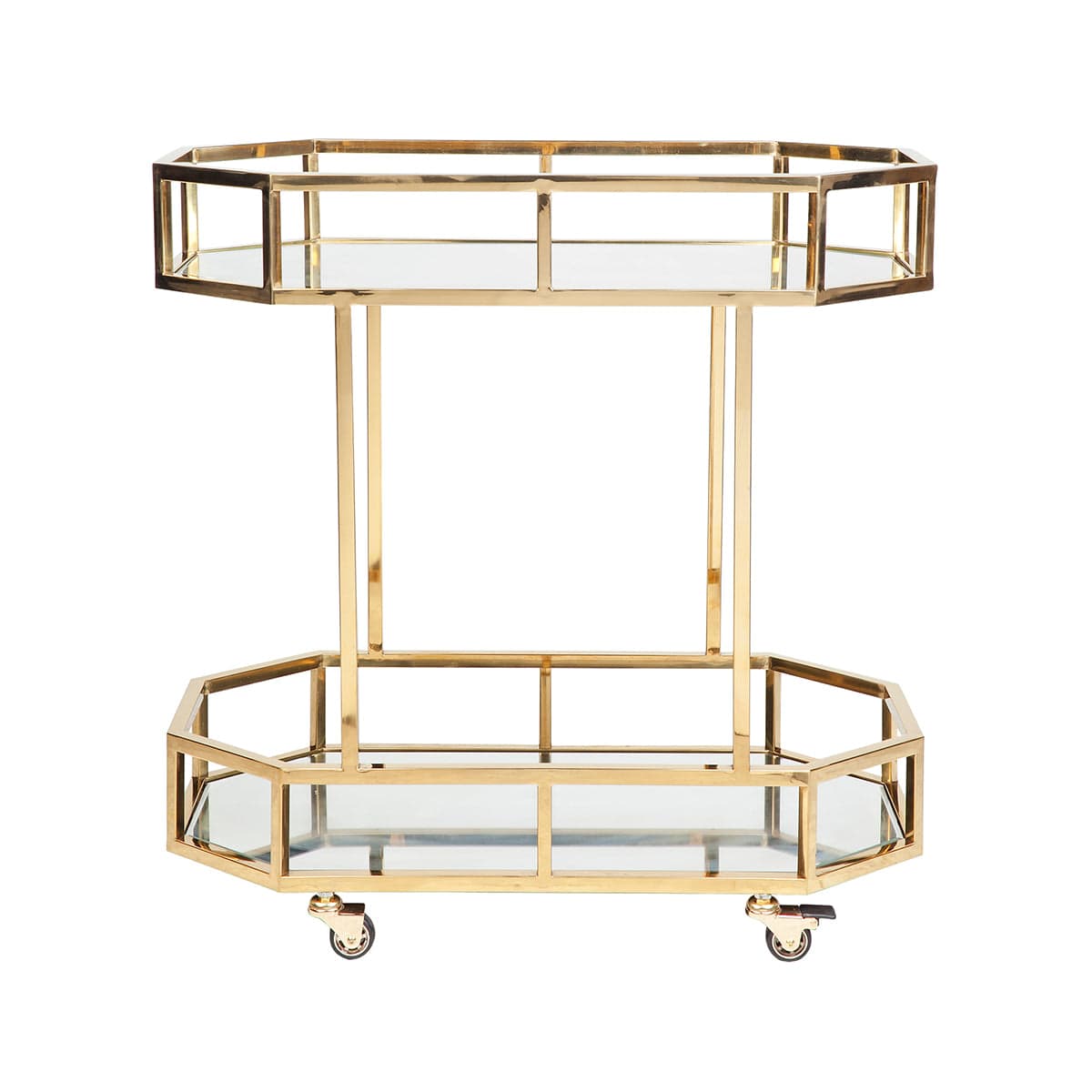 Cafe Light & Living Cafe Lighting and Living Brooklyn Mirrored Bar Cart Gold | 31047 31047