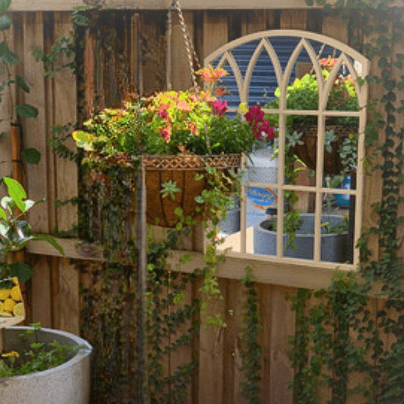 CHL Enterprises Lavinia White Arch Window Style Garden Mirror 61x81cm V231-MID-10 MIR