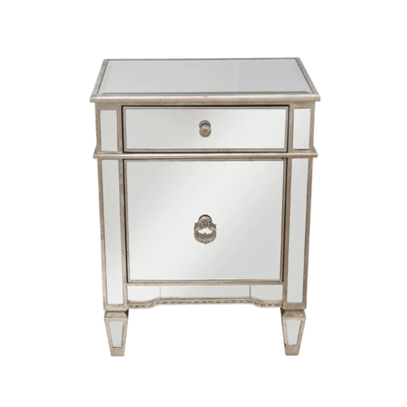 Dasch Design Kennedy Mirrored Bedside Cabinet Antique 41121
