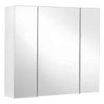 VASAGLE Bathroom Mirrored Cabinet White 60cm x 15cm x 55cm