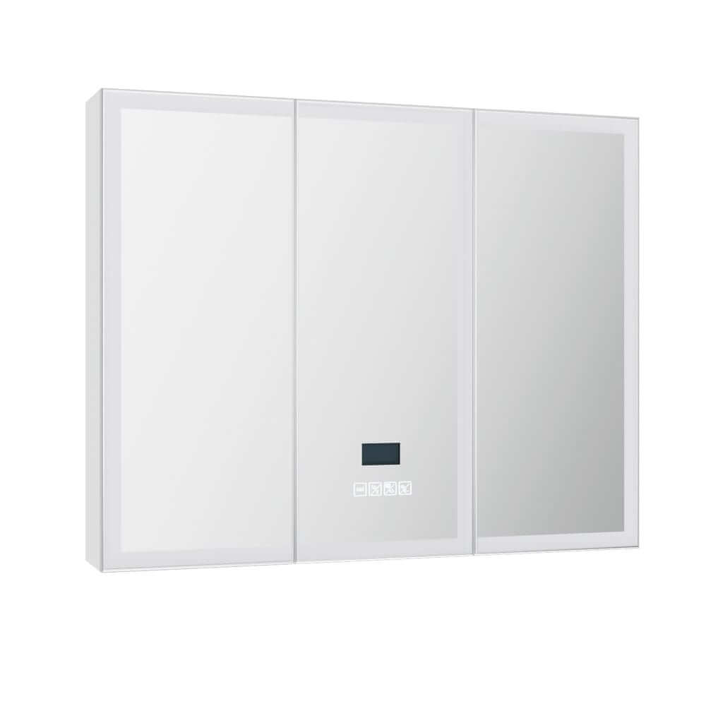 Bathroom Mirror Wall Cabinet LED Light Vanity Shaving Medicine Storage Organiser BV-MC-LED-TD01-WH