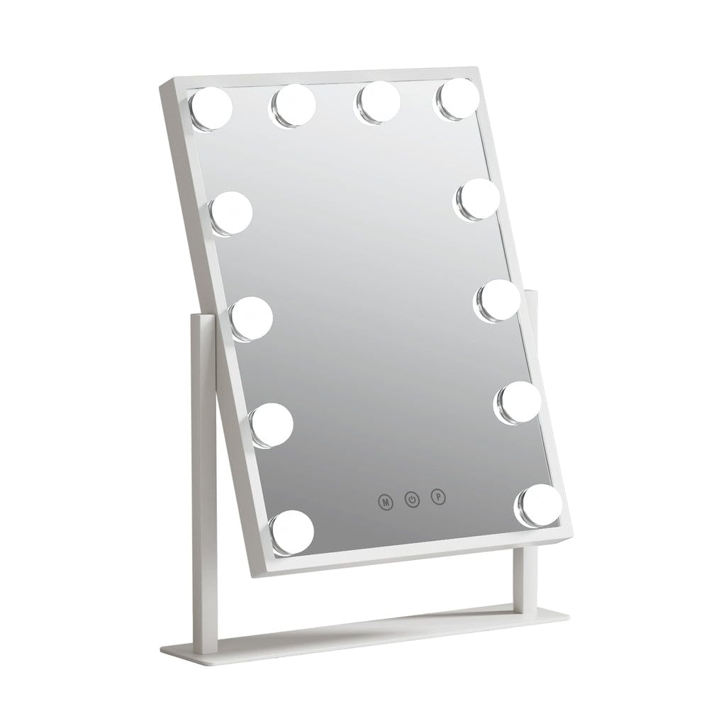 Embellir Hollywood Makeup Mirror White | MM-E-STAND-3040-FRAME-WH