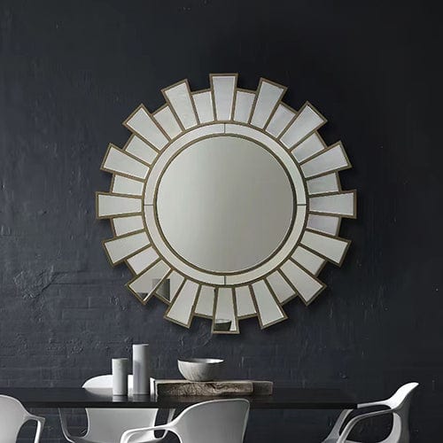 Southern Stylers Sable Round Sunburst Wall Mirror V43-MRR-02