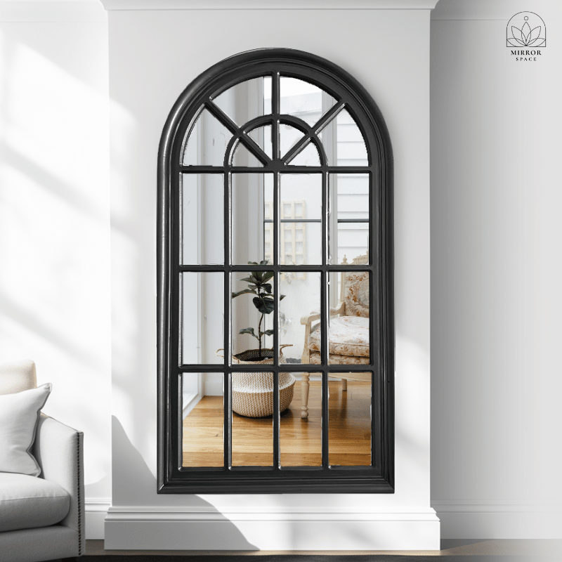 Style By Inspiration Black Arch Window Style Mirror V292-MIRR-ARCH001