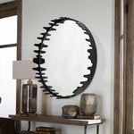 Georgia Black Round Wall Mirror 46cm