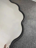 Eli Wavy Round Black Wall Mirror 60cm x 60cm