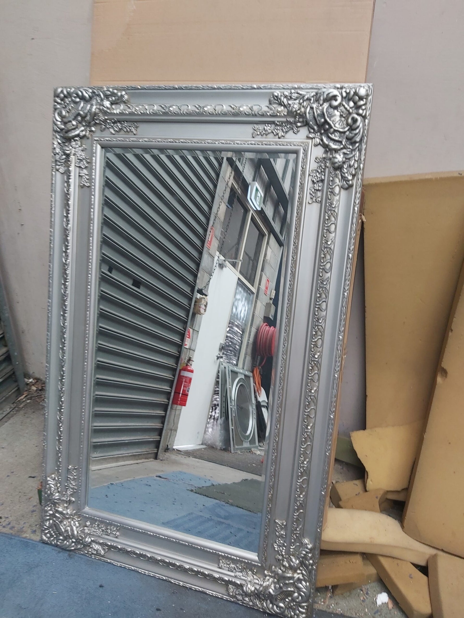 Isolde Ornate Silver Wall Mirror Pinewood Frame 25mm Bevel