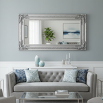 Isolde Ornate Silver Wall Mirror Pinewood Frame 25mm Bevel