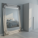 Isolde Ornate Silver Wall Mirror Pinewood Frame 25mm Bevel