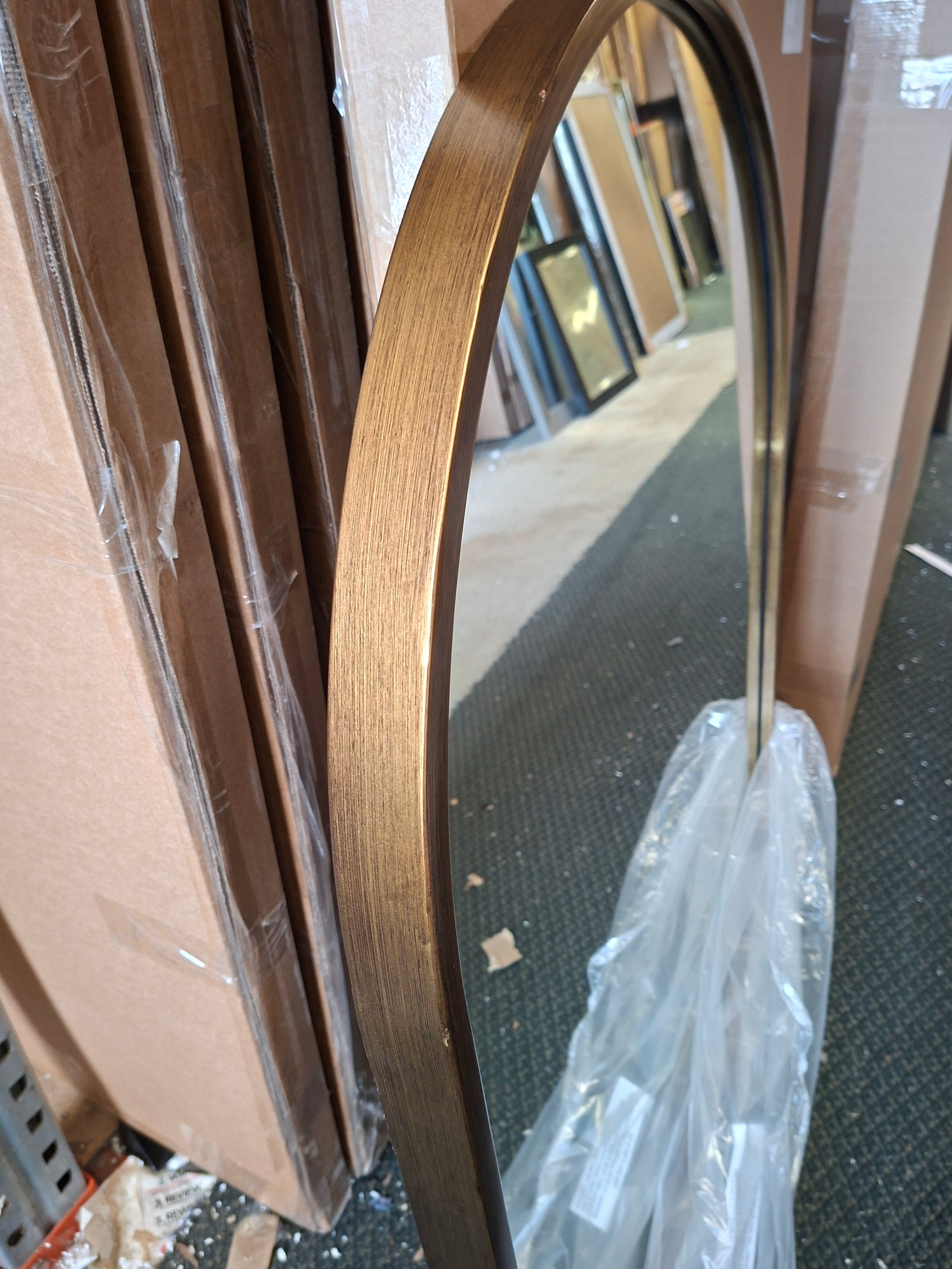 Harper Patina Gold Arch Wall Mirror Vintage