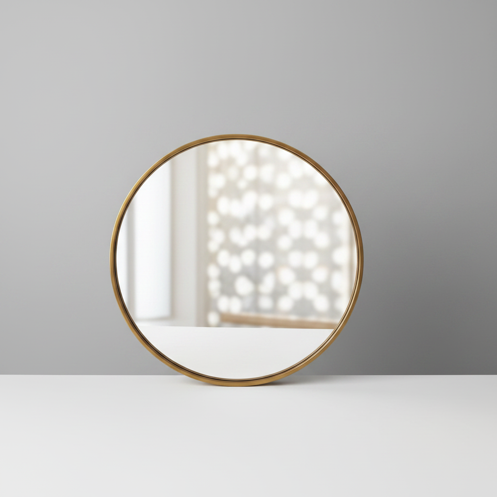 Harper Patina Gold Round Wall Mirror Vintage