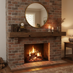 Harper Patina Gold Round Wall Mirror Vintage
