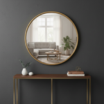 Harper Patina Gold Round Wall Mirror Vintage