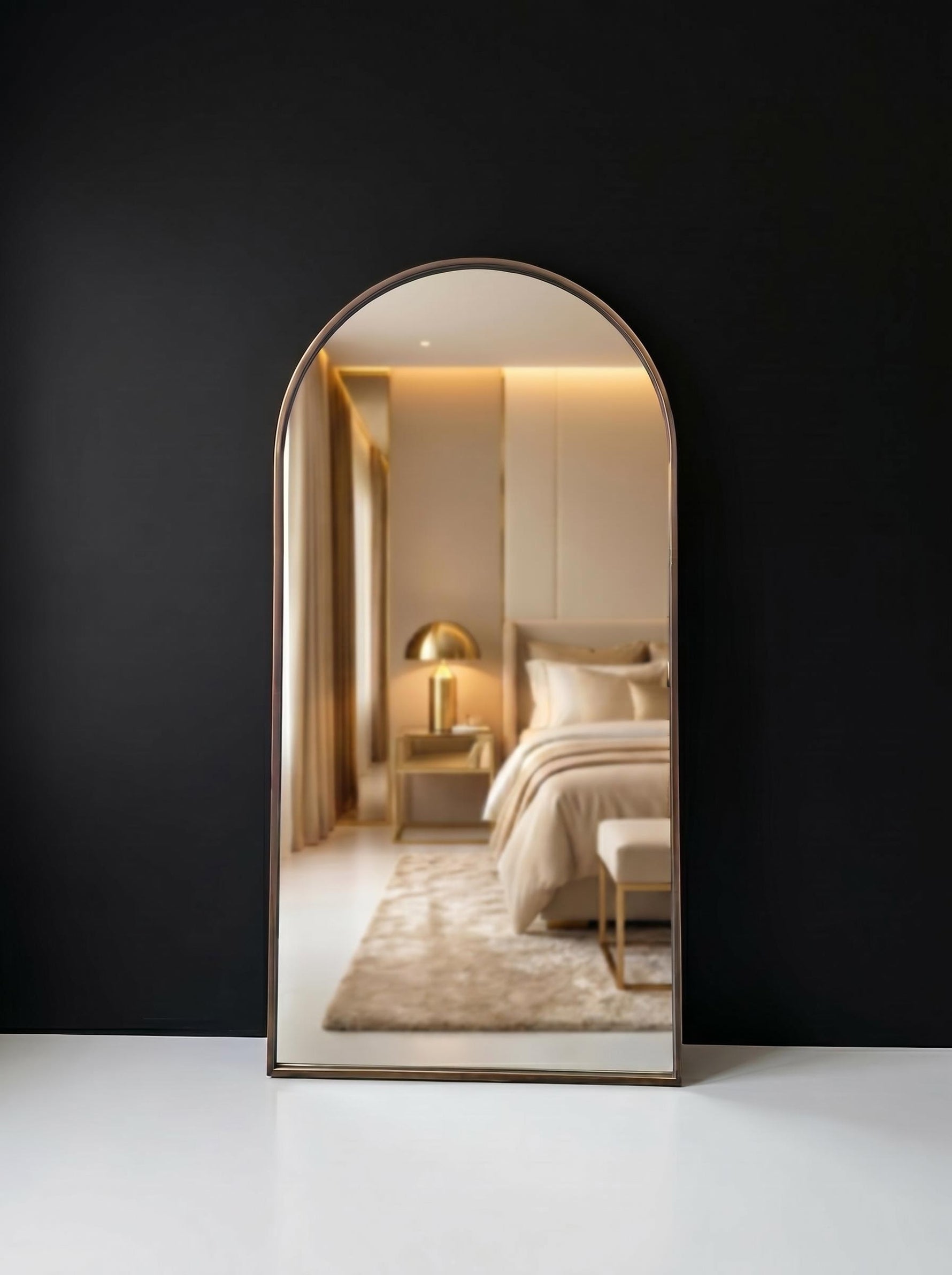 Harper Patina Gold Arch Wall Mirror Vintage