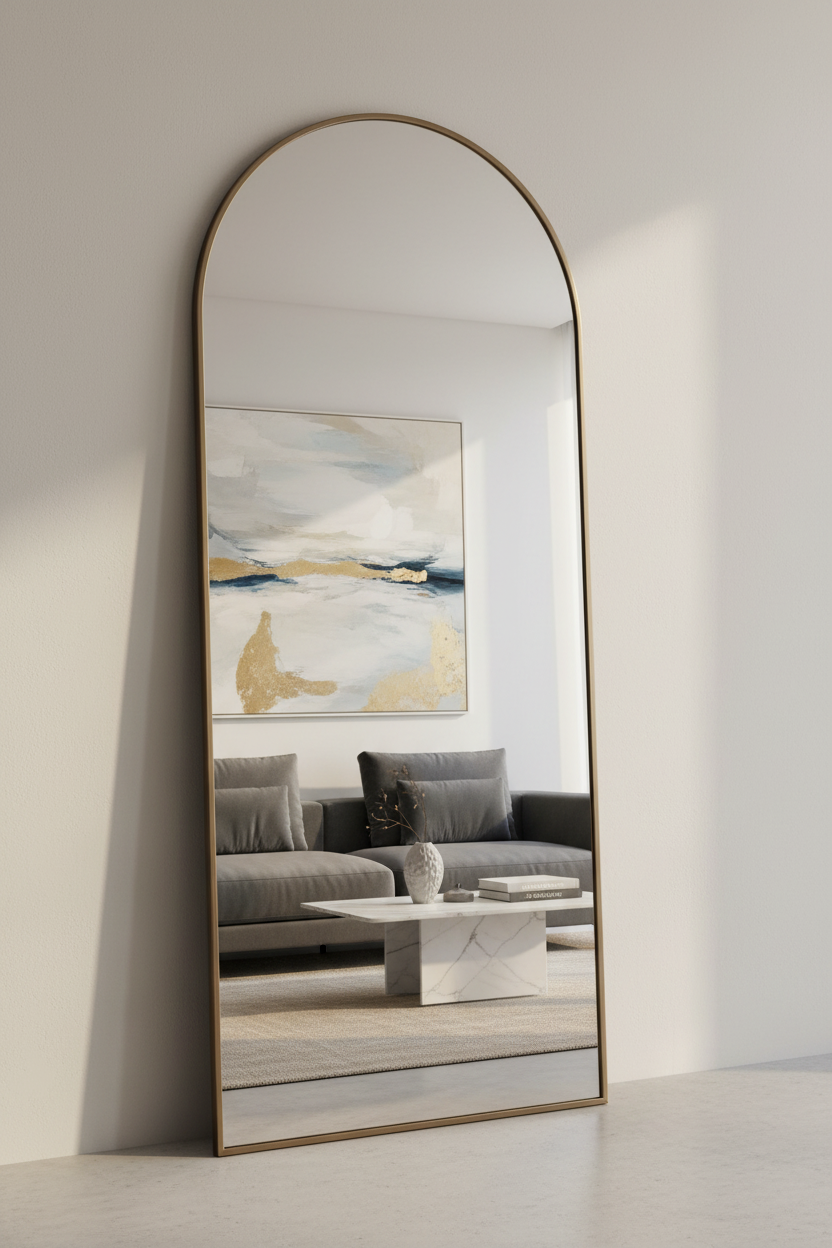 Harper Patina Gold Arch Wall Mirror Vintage