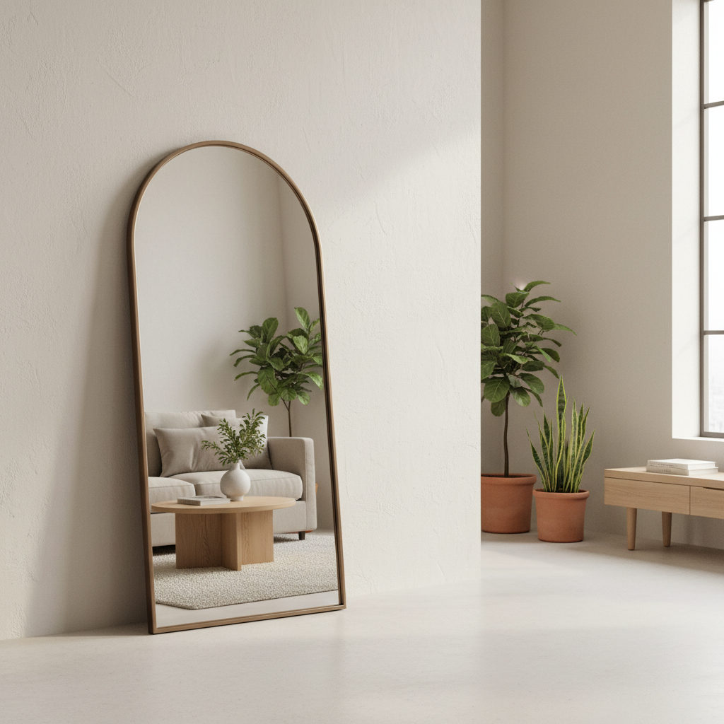 Harper Patina Gold Arch Wall Mirror Vintage
