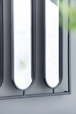 Seetha Swivel Black Metal Mirror - Industrial Panel Design 91cm