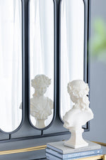 Seetha Swivel Black Metal Mirror - Industrial Panel Design 91cm