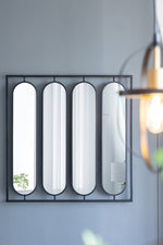 Seetha Swivel Black Metal Mirror - Industrial Panel Design 91cm
