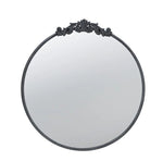 Isabella Baroque Black Round Wall Mirror 